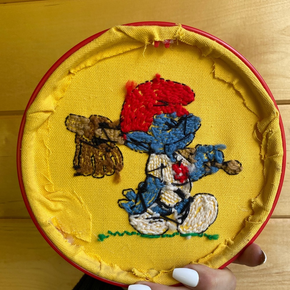 3/$30 🌟 Baseball Smurf needlepoint - Picture 4 of 5